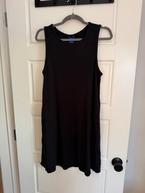 Kit and Ace Black Sleeveless Modal Shift Tank Dress w Pockets